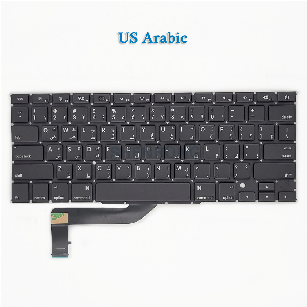 A1398 toetsenbord voor Macbook Pro Retina 15.4 inch laptop MC975 MC976 ME664 ME665 ME293 ME294 toetsenborden Gloednieuwe: GOLD