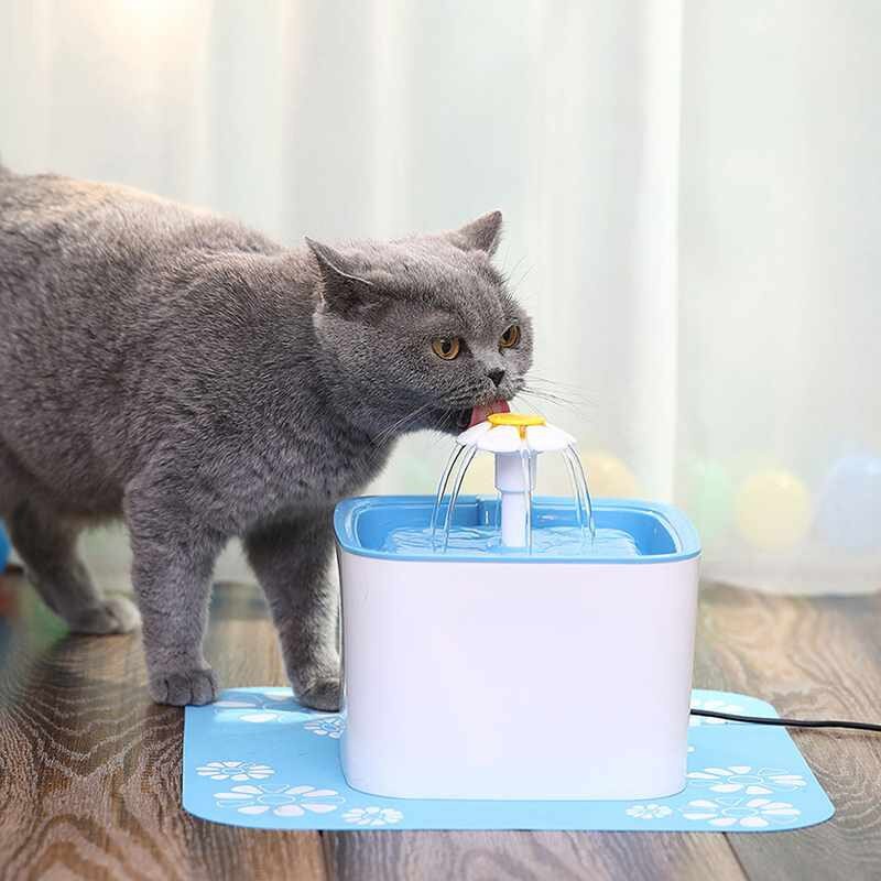 Pet Water Fountain For Cats And Dogs With Filter & Silicone Mat For Cat Water Fountain Automatic Pet Water Dispenser, Blue
