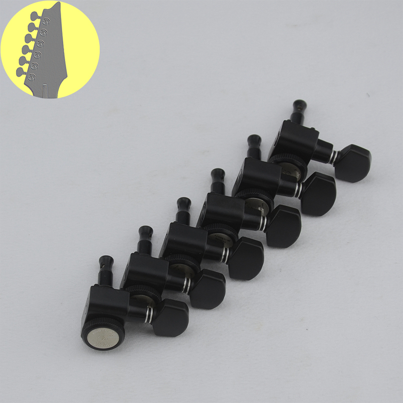 1 Set 6/7/8 corde senza chiusura a vite teste per chitarra sigillate accordatori per chitarra nero/oro/argento cromato: Grigio chiaro
