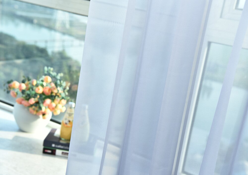 Schabracken Tüll Schleier Tür Fenster Vorhang Drapieren Tafel schier Schal Teiler Für Wohnzimmer sterben Zimmer Vorhänge Dekorative #008: grau