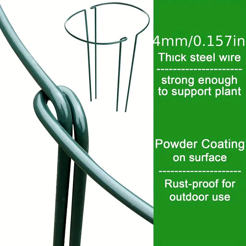 Estacas de soporte para plantas de 6 uds, estacas de Metal semicirculares para plantas de jardín, jaulas y soportes de peonías para interiores, anillo de soporte para plantas verdes