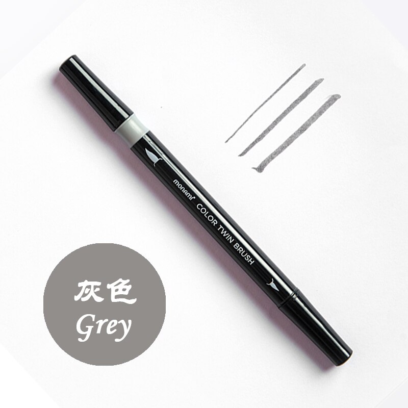 1Pc Monami Aquarelpenseel Pen Aquarel Medium Fijne Twin Brush Marker Voor Tekening Kalligrafie Schilderen School Art: 07