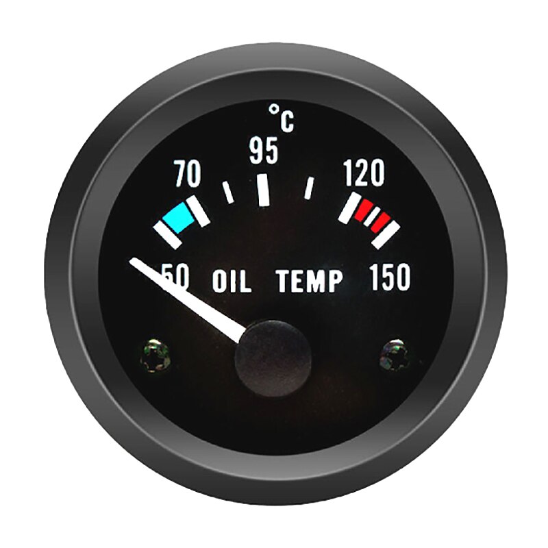 Car Gauge 2Inch 52mm Vehicle Meter 12V Black Shell Universal Vehicle Meter: Black