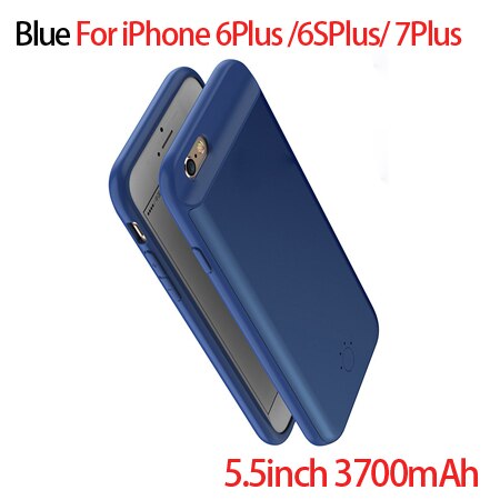 Thin Ultra Slim External Backup Battery Charger Case For iPhone 8 7 6 6s Plus PowerBank Charging Case Cover for iPhone 6 6s 7 8: i6 i6s i7 8Plus Blue