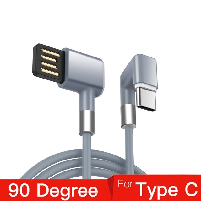 2.4A 180 Graden Snelle Lading Data Type C Micro Usb C Kabel Voor Samsung Huawei Xiaomi Type-C Lader lange Mobiele Telefoon Draad Koord: Gray For Type C