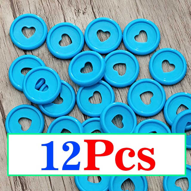 Anneau de liaison en plastique 35MM, trou en forme de champignon, disque à 360 degrés pour bricolage, fournitures scolaires et de bureau: 12Pcs-blue