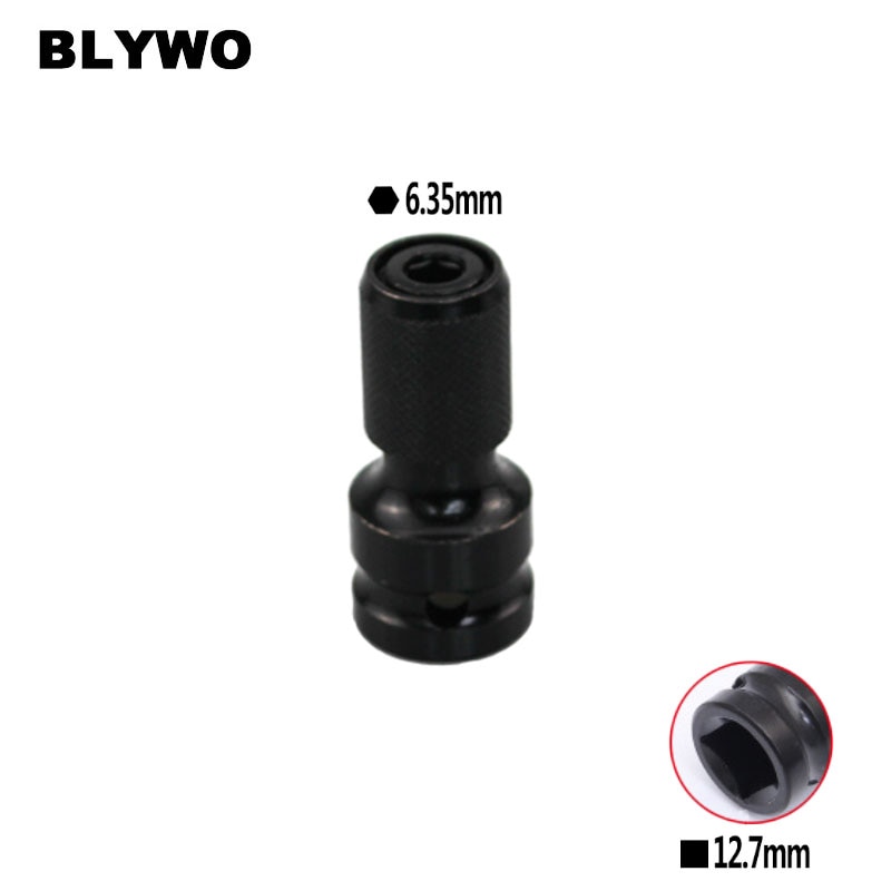 Quick Release 1/2 Inch Square Drive to 1/4 Inch Hex Female Socket Adaptor Conversion for Impact and Ratchet Wrench