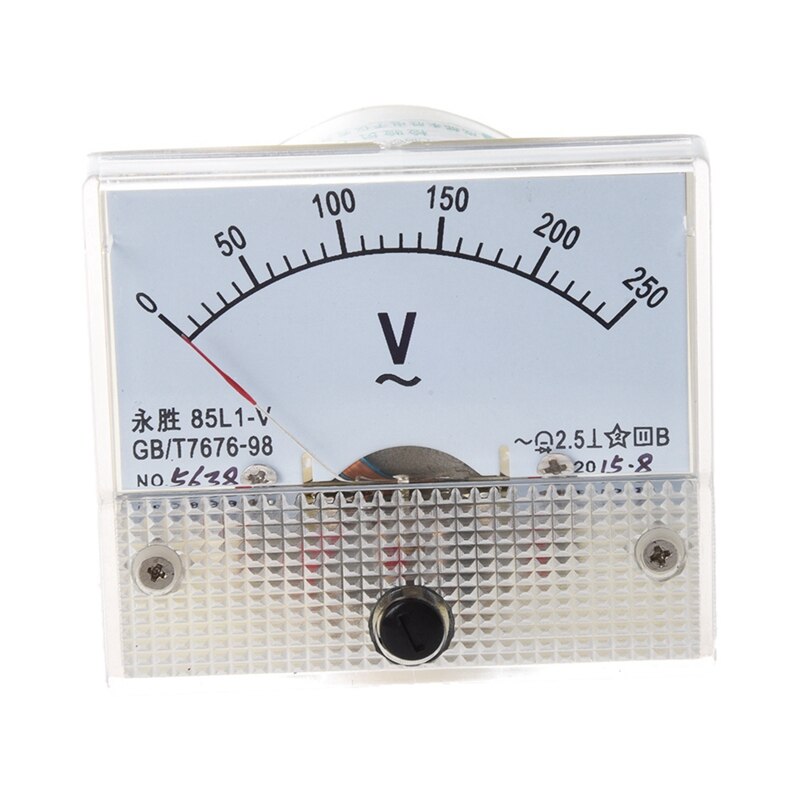 85L1 Ac 0-250V Rechthoek Analog Volt Panel Meter Gauge Met 85C1-A Analoge Huidige Panel Meter Dc 5A amp Ammeter