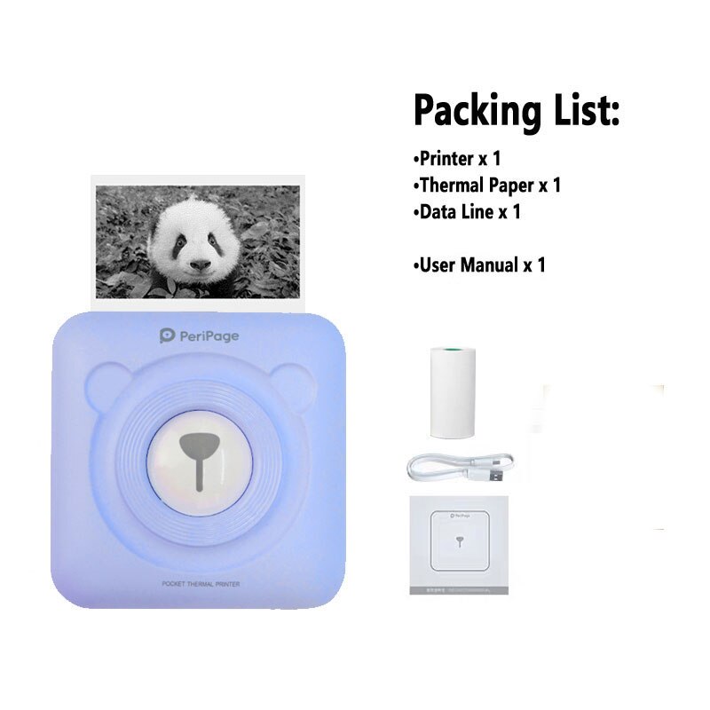 Mini POS Portable Printer Pocket Mobile Thermal Bluetooth 58mm Mini Wireless POS Thermal Photo Printer for Android iOS Phone: Printer-BL