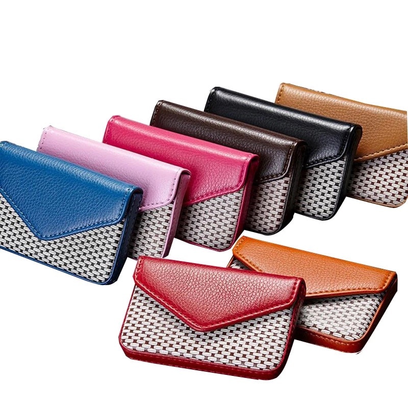 Porte-carte en cuir PU porte-carte d'affaires pour femme banque et crédit porte-carte Rfid portefeuille Auto Documents porte-cartes