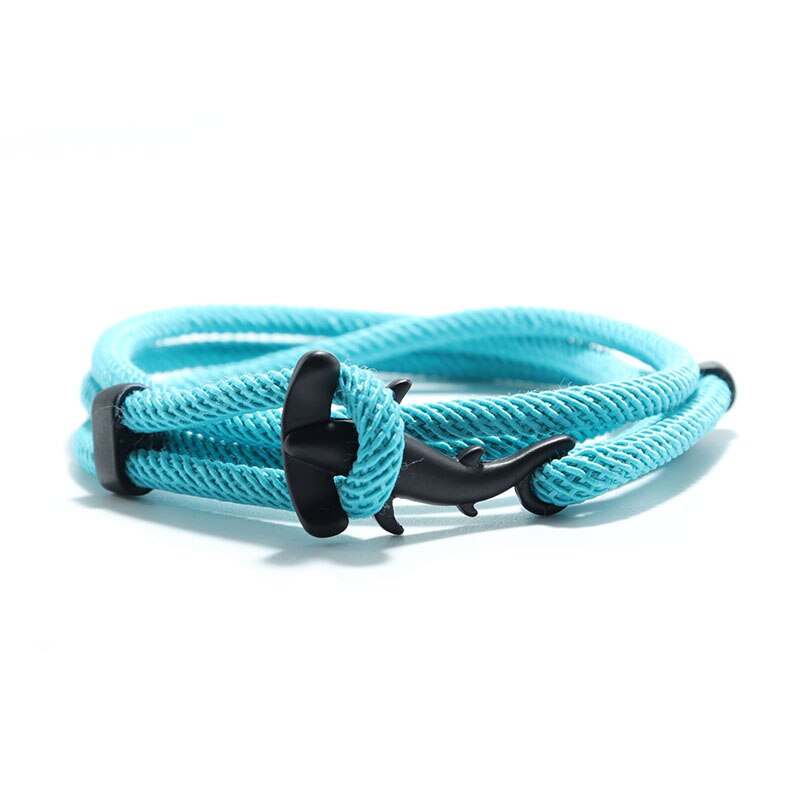 Bobo – Bracelet à cordes multicouches fait à la main pour Homme, bijou gothique, tête de requin, Viking