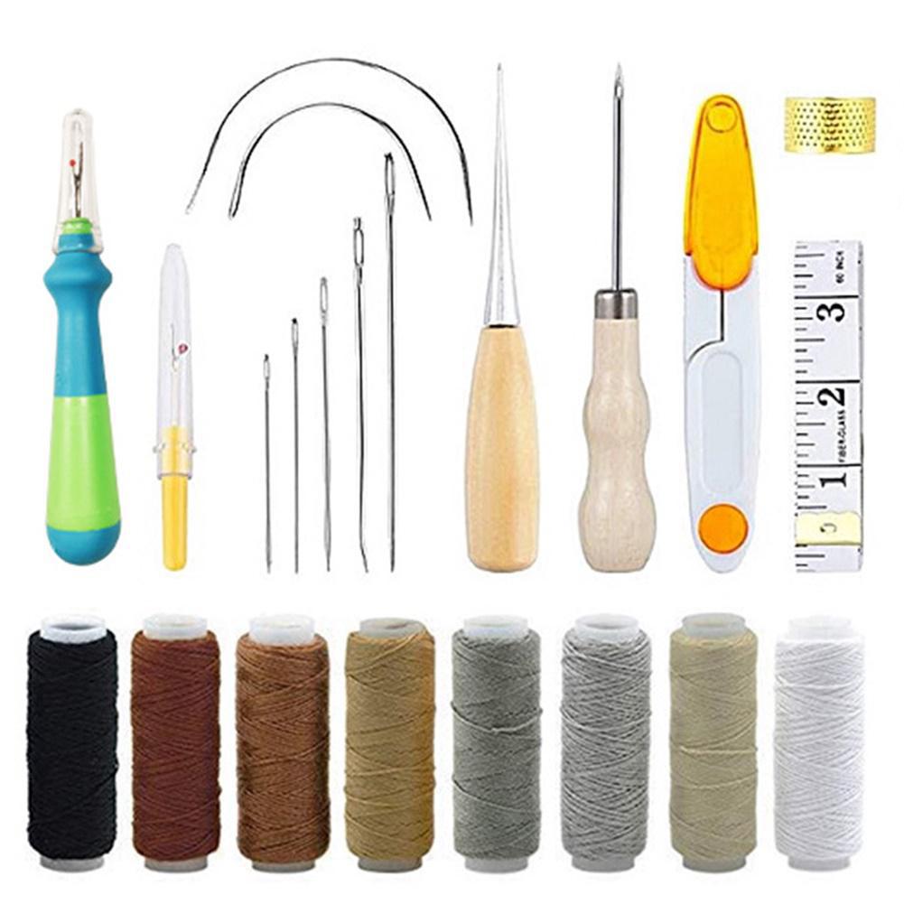 22/29pcs Upholstery Repair Kit Leather Sewing Craft Tool Kit Large-eye Stitching Needles