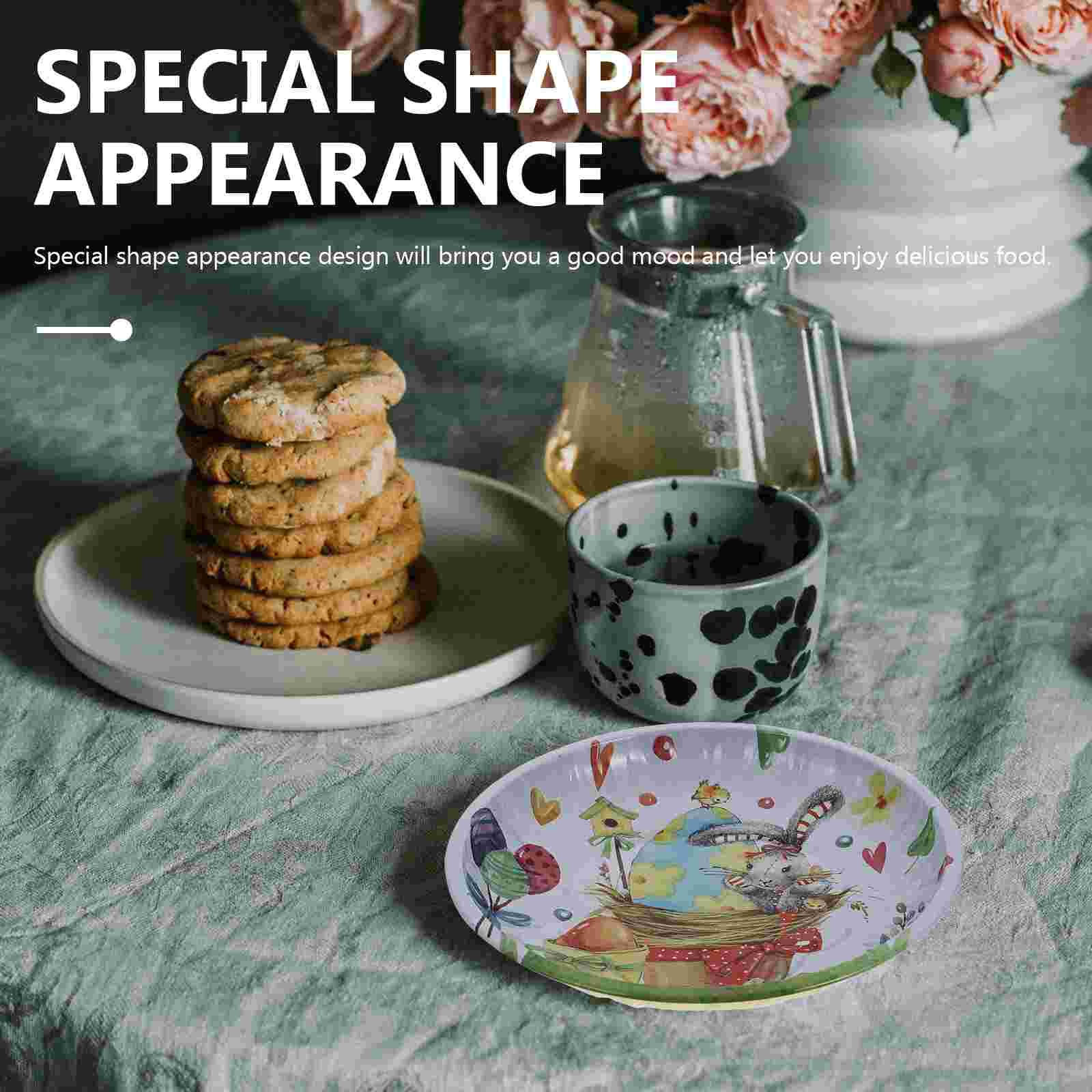 1 Pc Easter Candy Plate Iron Fruit Storage Tray Cartoon Nut Snack Storage Holder