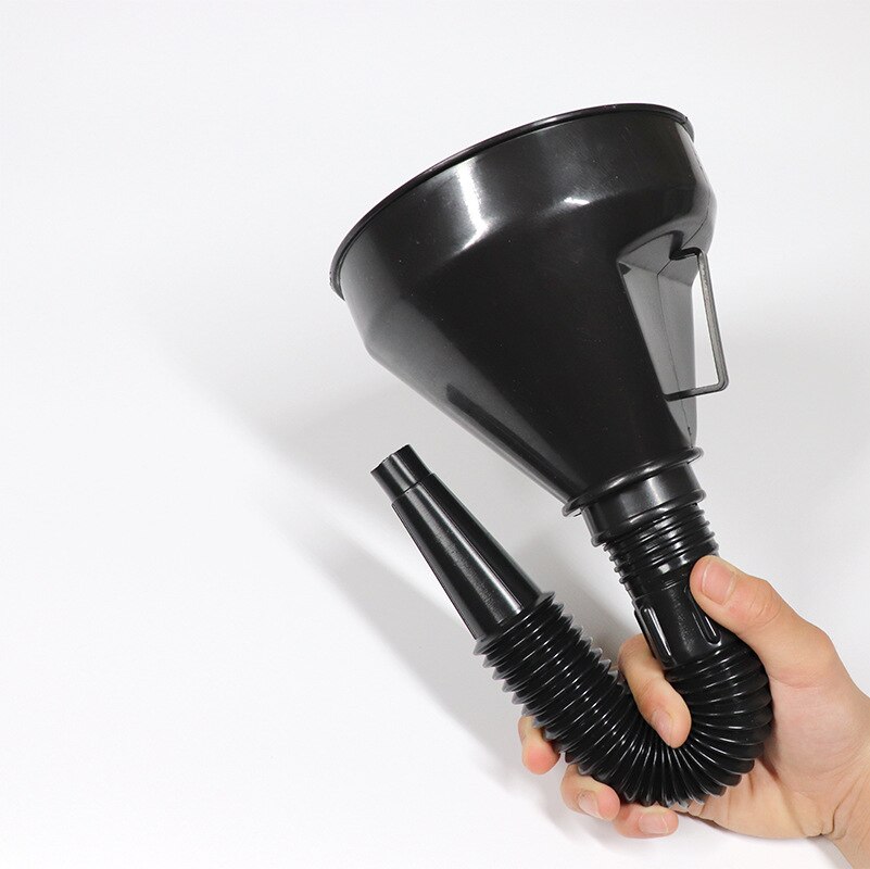 2 In 1 Plastic Funnel Can Spout for Oil Water Fuel Petrol Diesel Gasoline Liquid Washer Fluid Car Accessories Black
