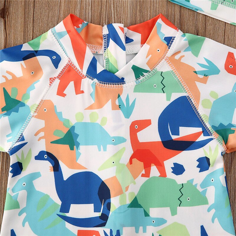 låve gutt badedrakter ett stykke dinosaur trykt baby takrenne badetøy utslett stranddress sommer kortermet badedrakt
