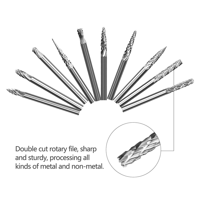 ! 25Pcs Rotary Cutters,End Mill Rotary Steel Bit Files Diamond Drill Bits,Rotary Tool With 1/8Inch Shank For DIY Carpen