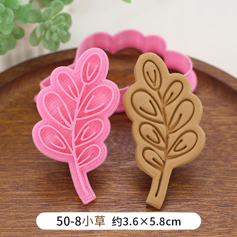 Molde para galletas con flor de Rosa para el día de la madre, molde para galletas con dibujos animados de flor de cerezo, para hornear, DIY, 3D, para prensar galletas a mano: 08