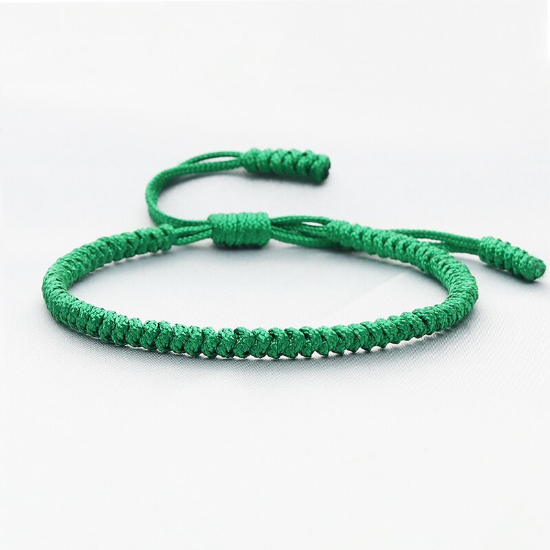 Vintage zwarte knoopjes touw armband voor dames heren tibetaanse boeddhistische bedel handgemaakte geweven armbanden en bangles sieraden: Groente