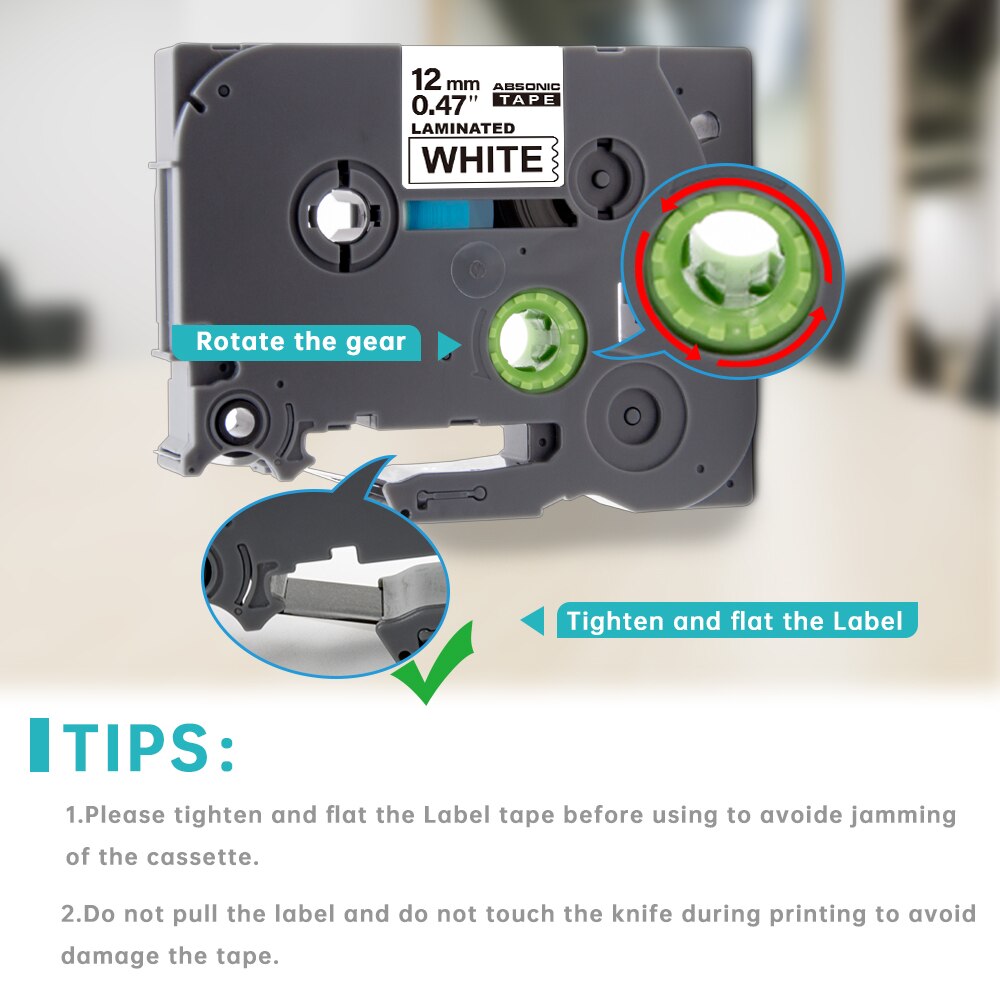 Absonic 1pcs 24mm TZe-SE5 Security Tapes For Brother TZe-SE5 TZe SE5 Laminated Security Label Tape Compatible Ptouch Label Maker