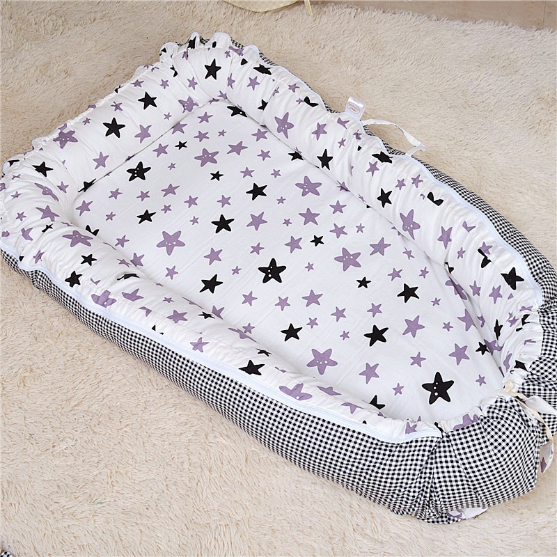 Baby bærbar seng krybbe sove isolation madras nyfødt baby print aftagelig vaskbar met ycz 038