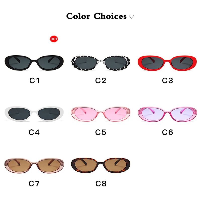 Longkeeper små ovale solbriller kvinder mænd retro vintagesun briller damer sort hvid pink klare nuancer til kvinder 90s
