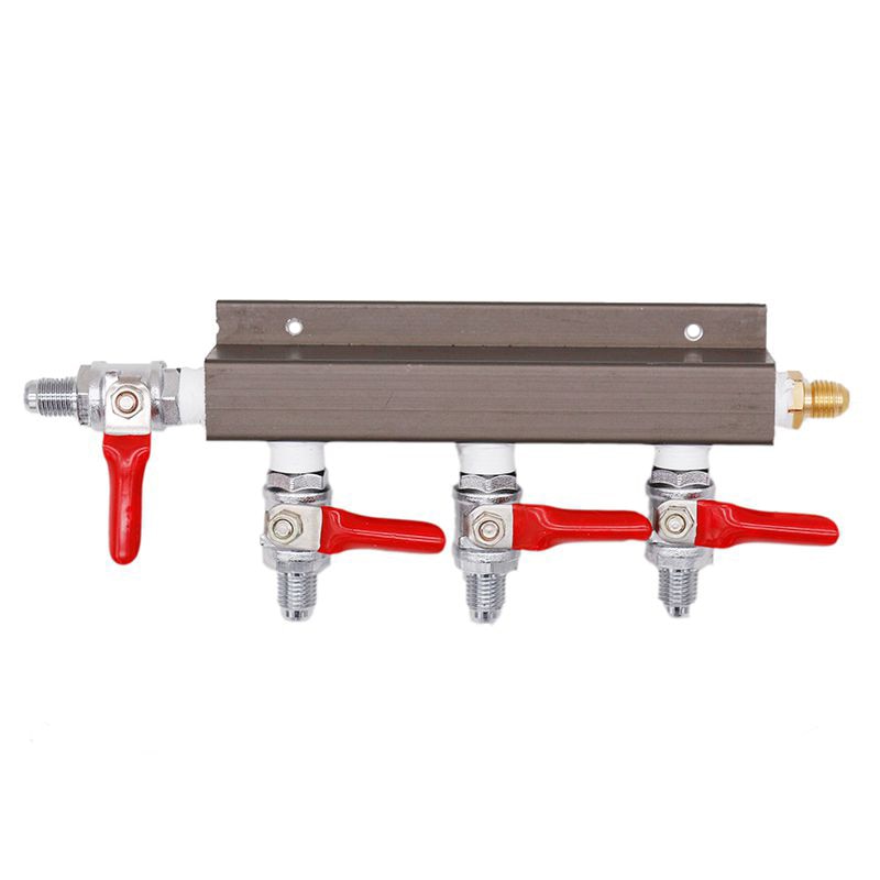 4-way Air Distributor CO2 Splitter Gas Manifold 1/4"MFL Inlet & Outlet Homebrew Kegging 100% No Leakage