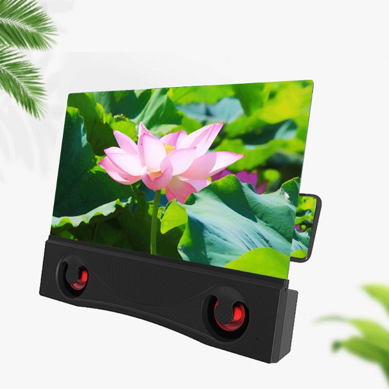 12 inch Mobile Phone 3D Screen Video -HD Amplifying Projector Stand with Speaker