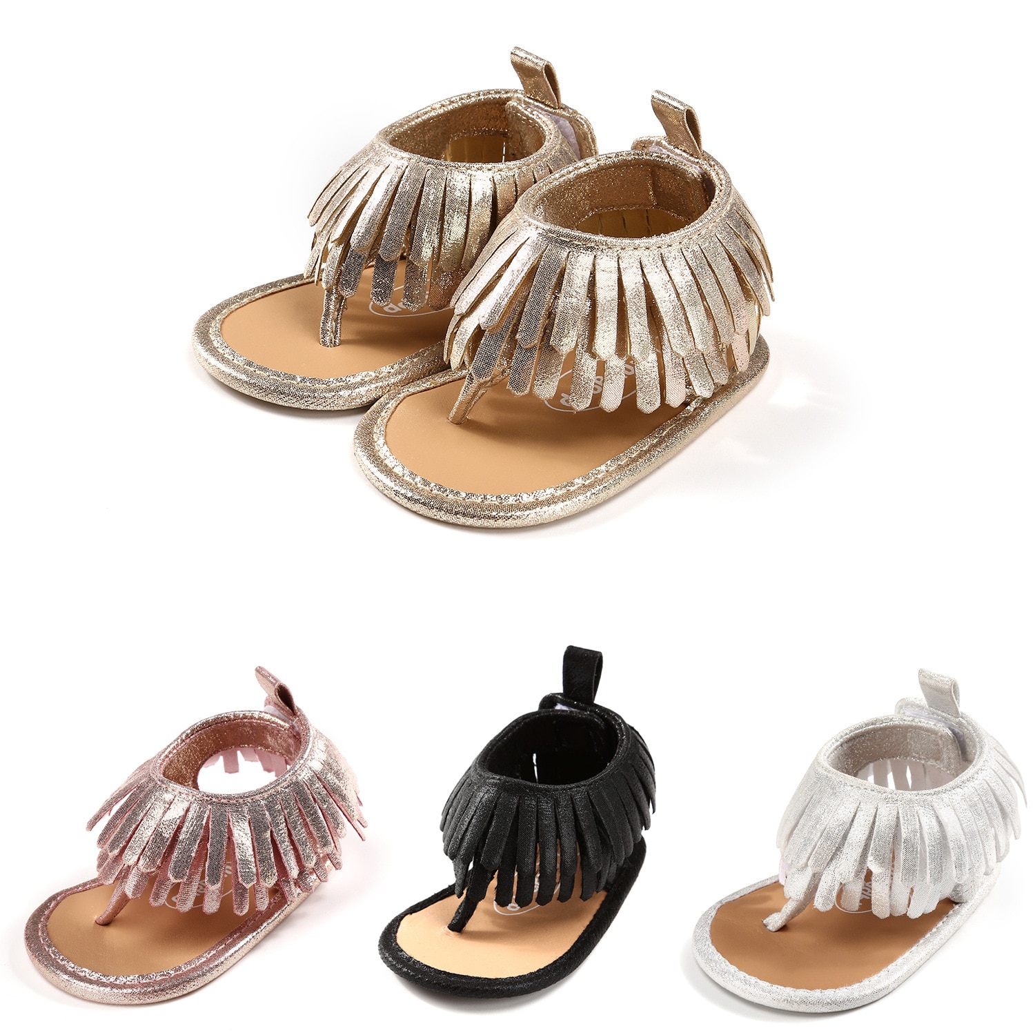 Babymeisjes sandalen met franjes, teenslippers, pasgeboren slippers, zomerschoenen met zachte zool voor peuters