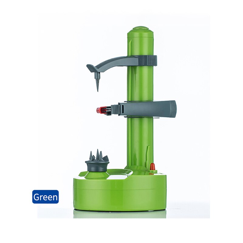 Pacote atualizado espiral elétrica maçã descascador cortador slicer frutas batata automática a pilhas descascador máquina de ferramentas cozinha: green / EUA
