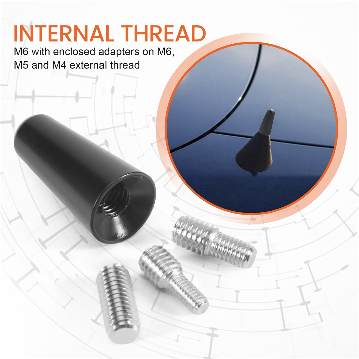 Antenna 3 Cm Roof Antenna Short Pole Antenna Car Pole Antenna Short Adapter Radio Foot