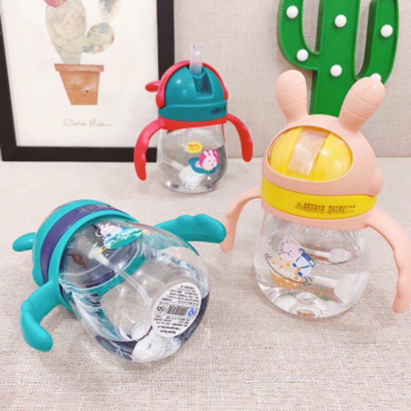 Baby drinkgerei klein dier baby leren drinken beker kinderen fles rietje bekers anti-verstikking waterkoker leren drinken beker fles