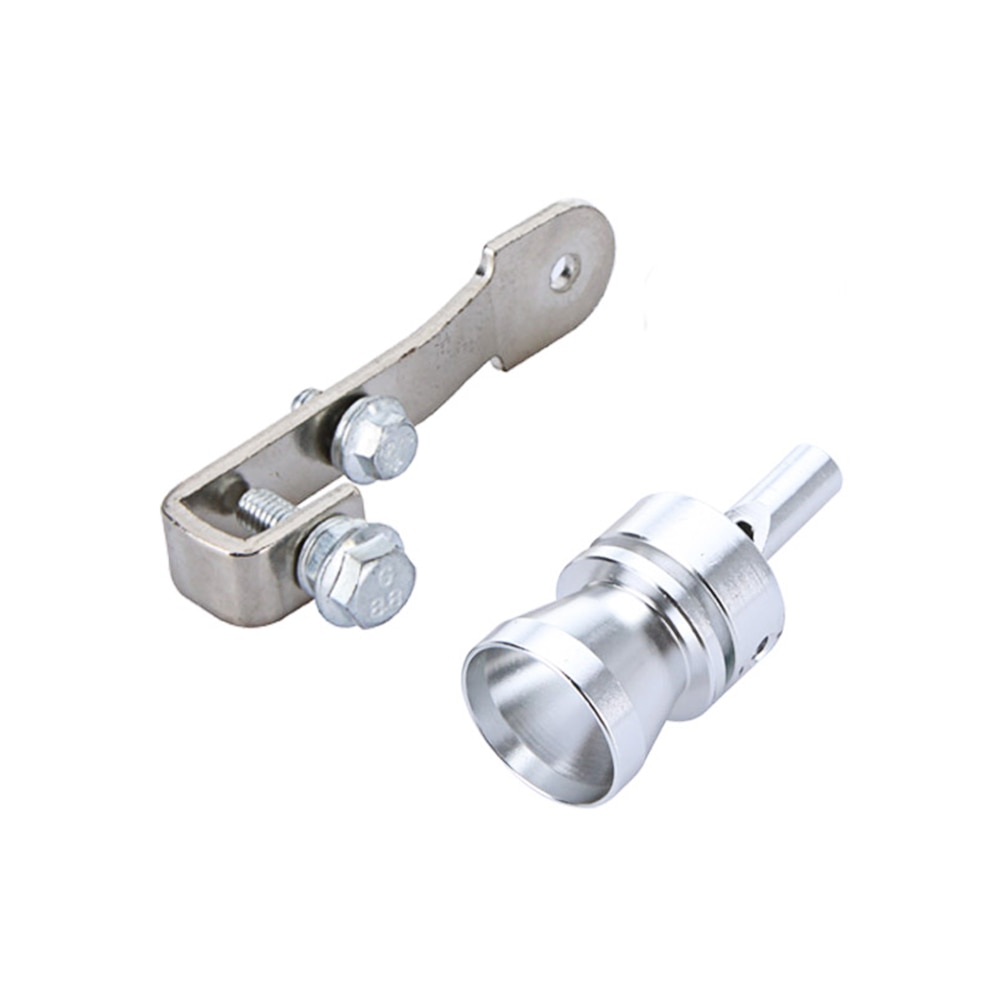 Turbo lyd fløjte udstødningsrør udstødning afblæsningsventil aluminium sølv 10.2 × 1.8cm s