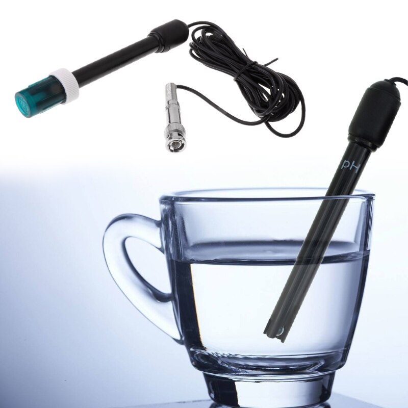 Practical 300cm Cable pH Single Electrode with BNC Socket Probe 0-14pH for pH Meter pH Controller Device Easy Monitoring