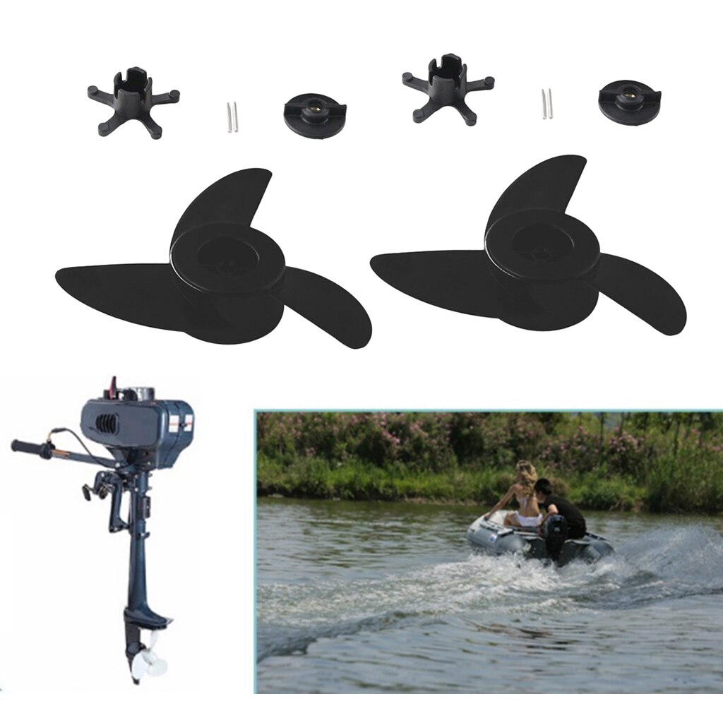 2 Stuks Power Prop Kit 3-Bladen (1 Cm Binnenste Gat Diameter) elektrische Trolling Motor Buitenboordmotor/Propeller Kit Voor ET44L ET54L D65L