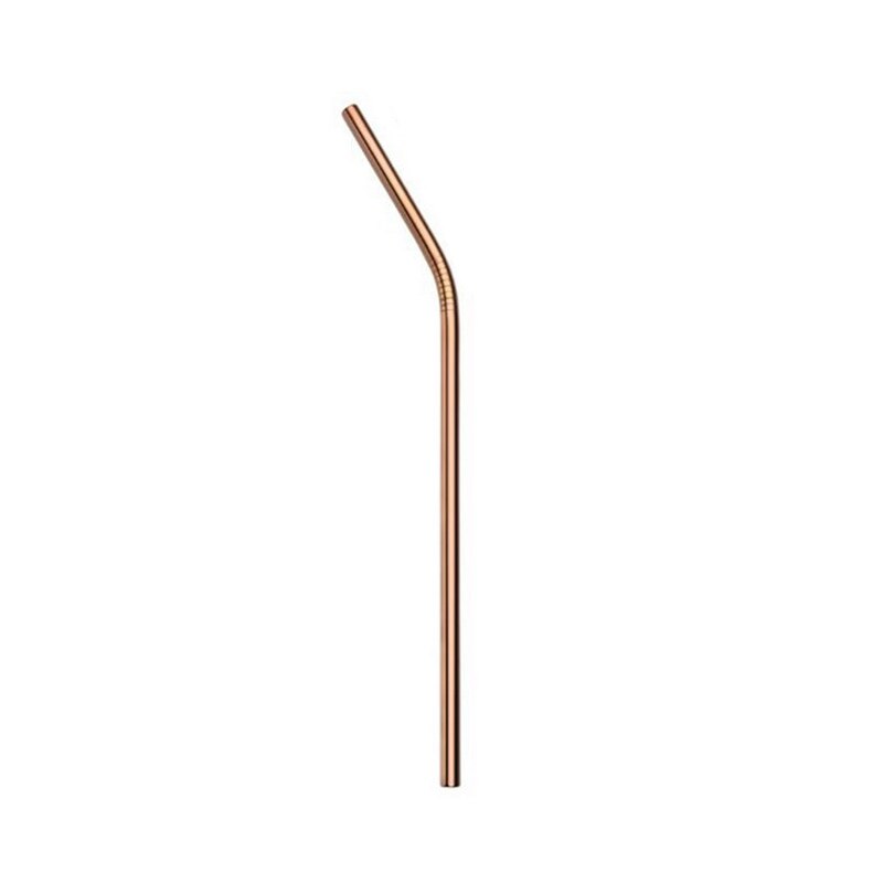 Reusable Drinking Straw Stainless Steel Straw for Bubble Tea Eco Friendly Drinking Straws for Drink Water Cappuccino Coffee: bent-rose gold