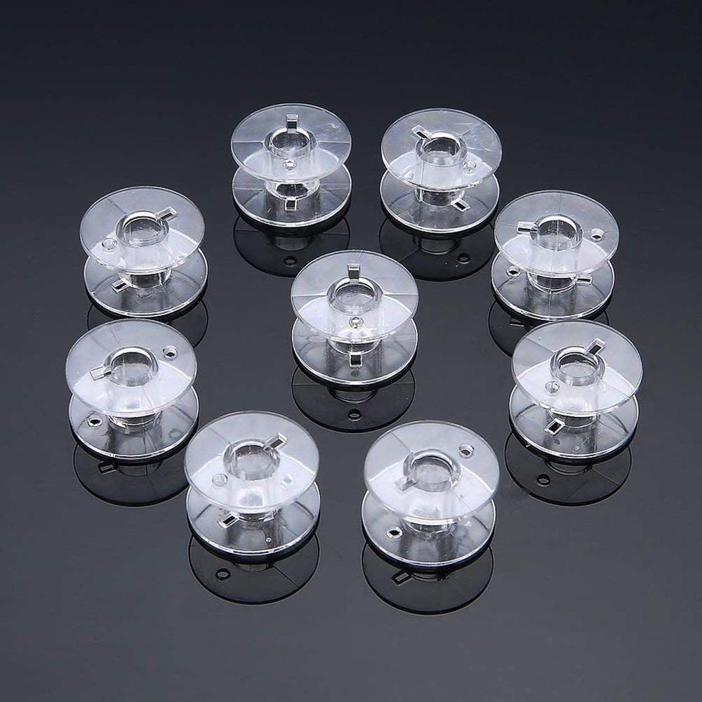 Bobines Sa156 pour Machine à coudre Brother, 50 pièces, bobines en plastique avec étui, bobines de Machine à coudre en plastique Transparent, bricolage
