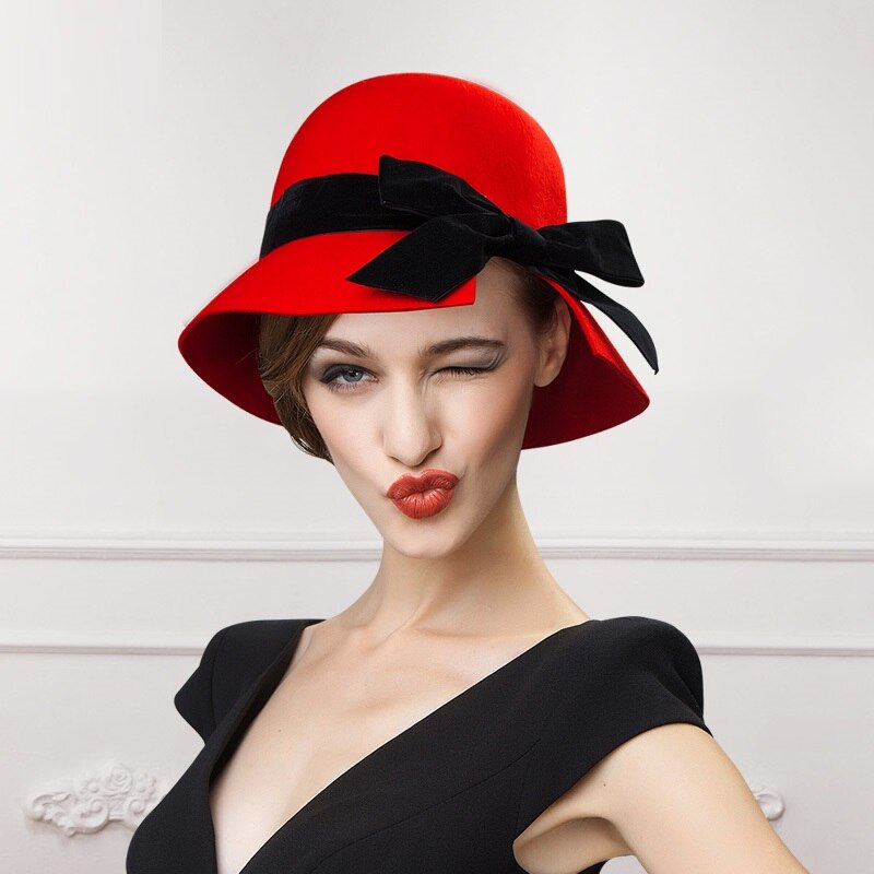 Winter Hat Female Korean Warm Autumn Winter Wool Hat Female Hat England Pure Woolen Cap B-7478