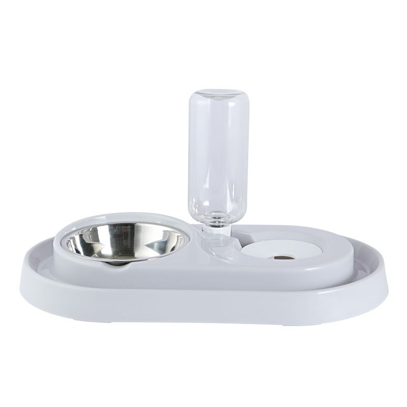 Automatische voerbak voor huisdieren, drinkbak voor honden en katten, grote capaciteit dispenser voor katten en katten: Grijs