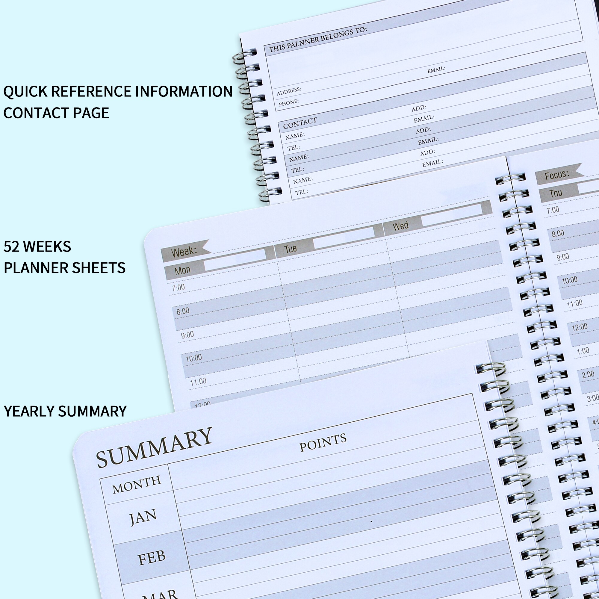 Weekly planner undated hourly appointment book dai grandado