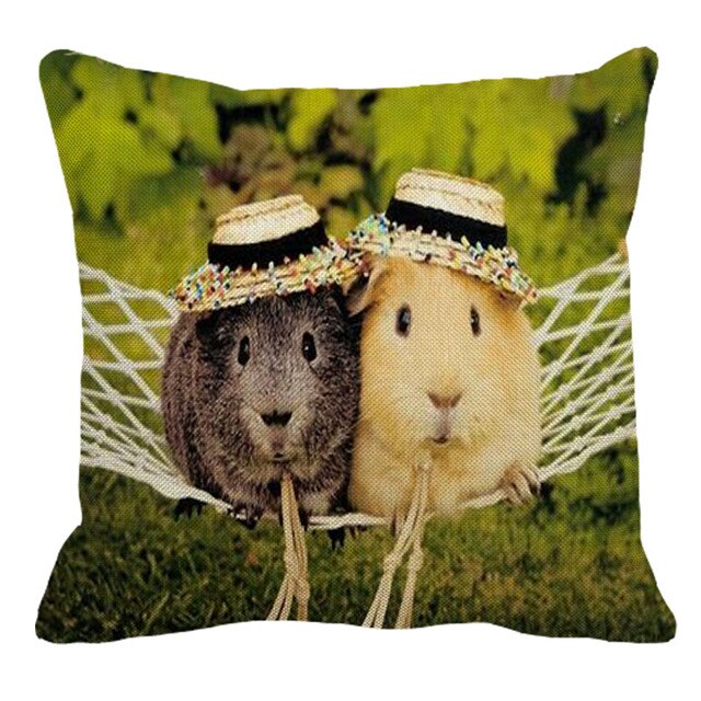 XUNYU świnka morska poszewka na pościel domowa sofa kwadratowa poszewka na poduszkę zwierząt wzór dekoracyjne poszewki na poduszki 45X45cm BZ214: 4