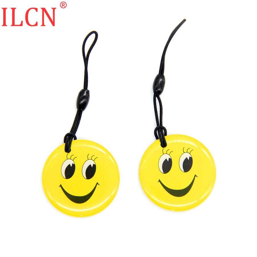 Uid S50 1K 13.56Mhz Veranderlijk Herschrijfbare Nfc Card Circulaire Dropping Lijm Cartoon Trinket Sleutelhanger Fob Token Tag rfid Key Card 1: 2pcs Random Color