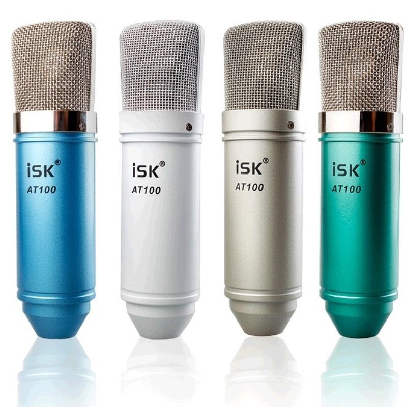 ISK AT100 Condenser Recording Cardioid Microphone Studio Performance Mic for computer with shock mount and cable