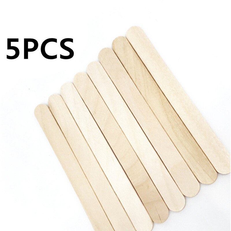 5/10 Pcs Wood Ice Cream Sticks Natural Wooden Popsicle Sticks Pop Popsicle DIY Wooden Craft Stick Popsicle Accessories: 5 PCS