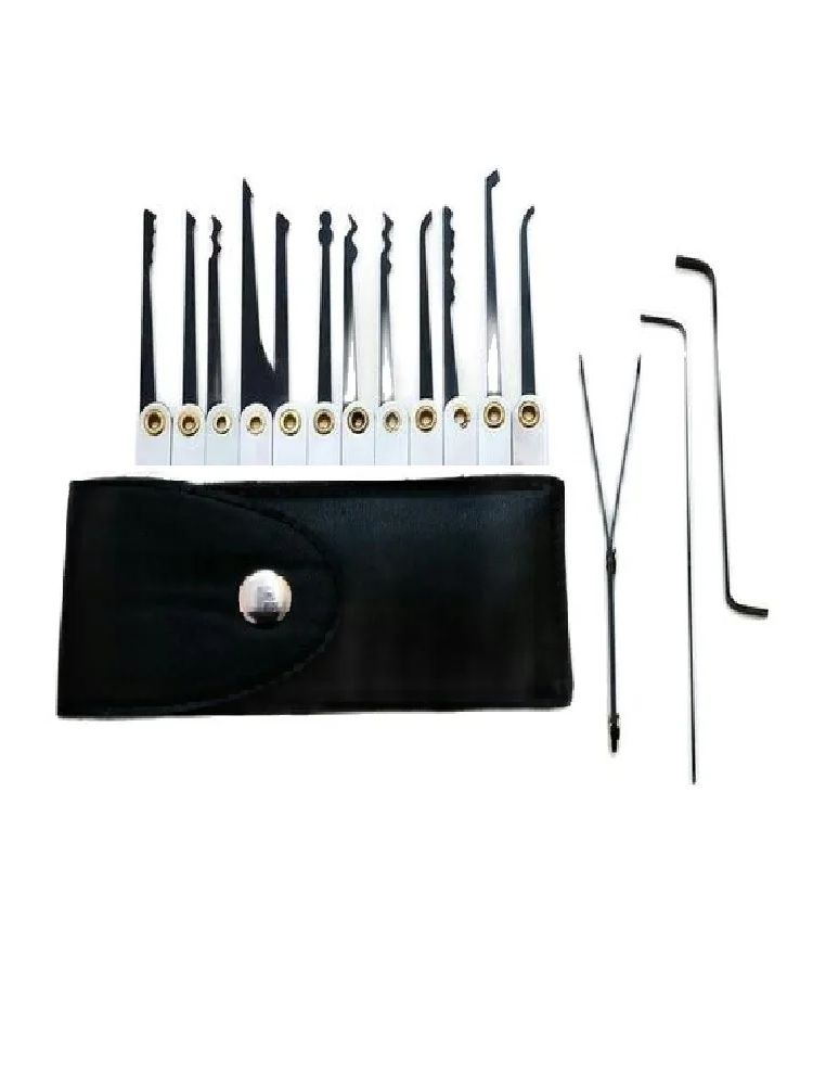 Locksmith Lock Pick Set Stainless Steel Double Row Tension Removal Hooks Lock Picks Tools Lockpick: Red
