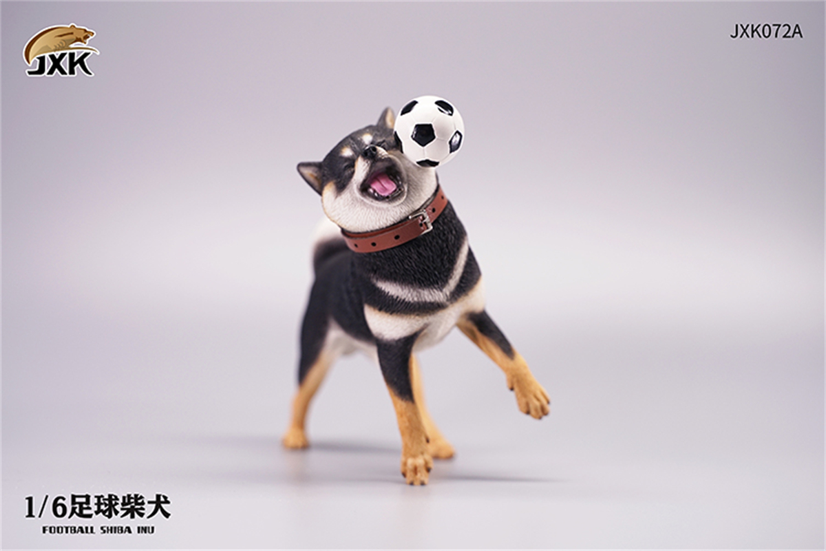 JXK 1/6 Flying Disc Shiba Inu Model Play Football Silly Dog Cute Animal Figure Ornaments Toy for Children Adults Kids: JXK072A