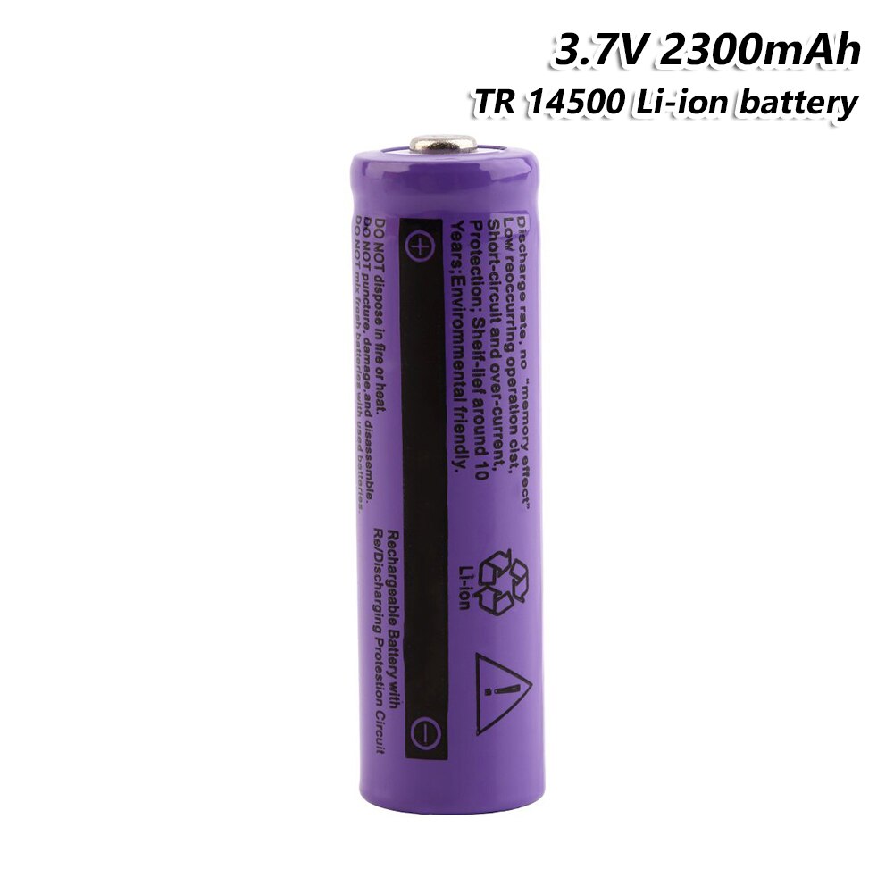 GIF 14500 Rechargeable Lithium Li-ion Battery 2300mAh 3.7V Rechargeable Cell For Torch Mini Fan Gamepad Torch LED Flashlight: 1 Pc