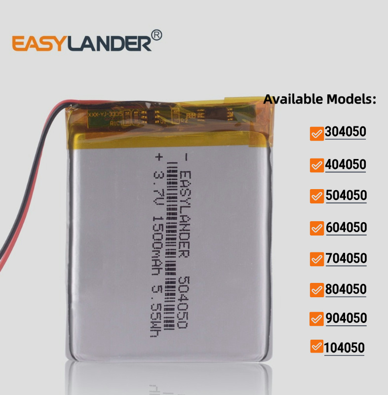 304050 404050 504050 3.7V 1500mAh 604050 704050 804050 904050 104050 Baterías Batería recargable de polímero de iones de litio