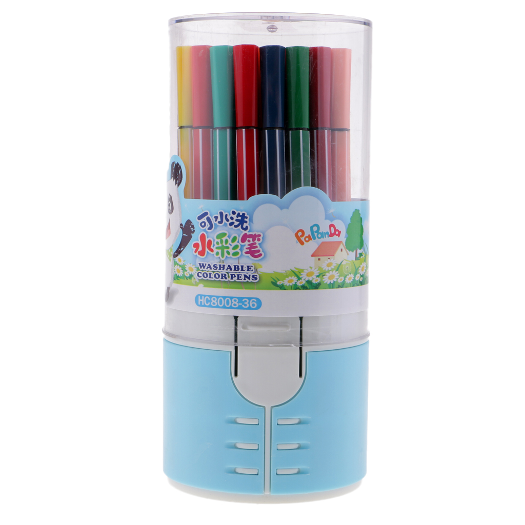 36x Viltstiften Fibre Tip Tekening Kleuren Markers Colouring Pen Voor Art