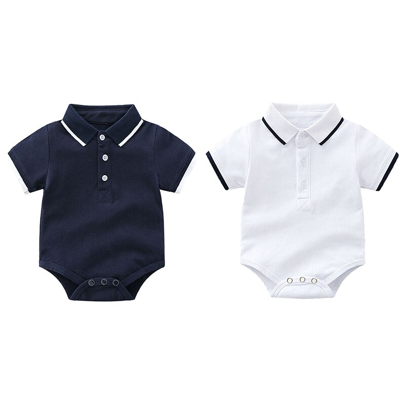 Bobora – combinaison en coton pour bébés garçons, barboteuse à manches courtes, couleur unie, mignon