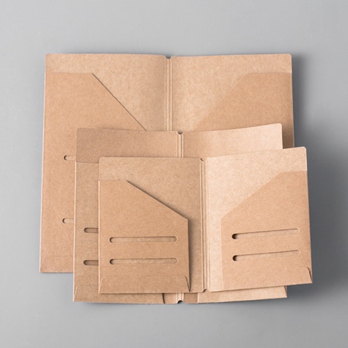 Traveler's Notebook Kraft Paper Pocker Business Card Holder Standard &amp; Passport Style File Folder